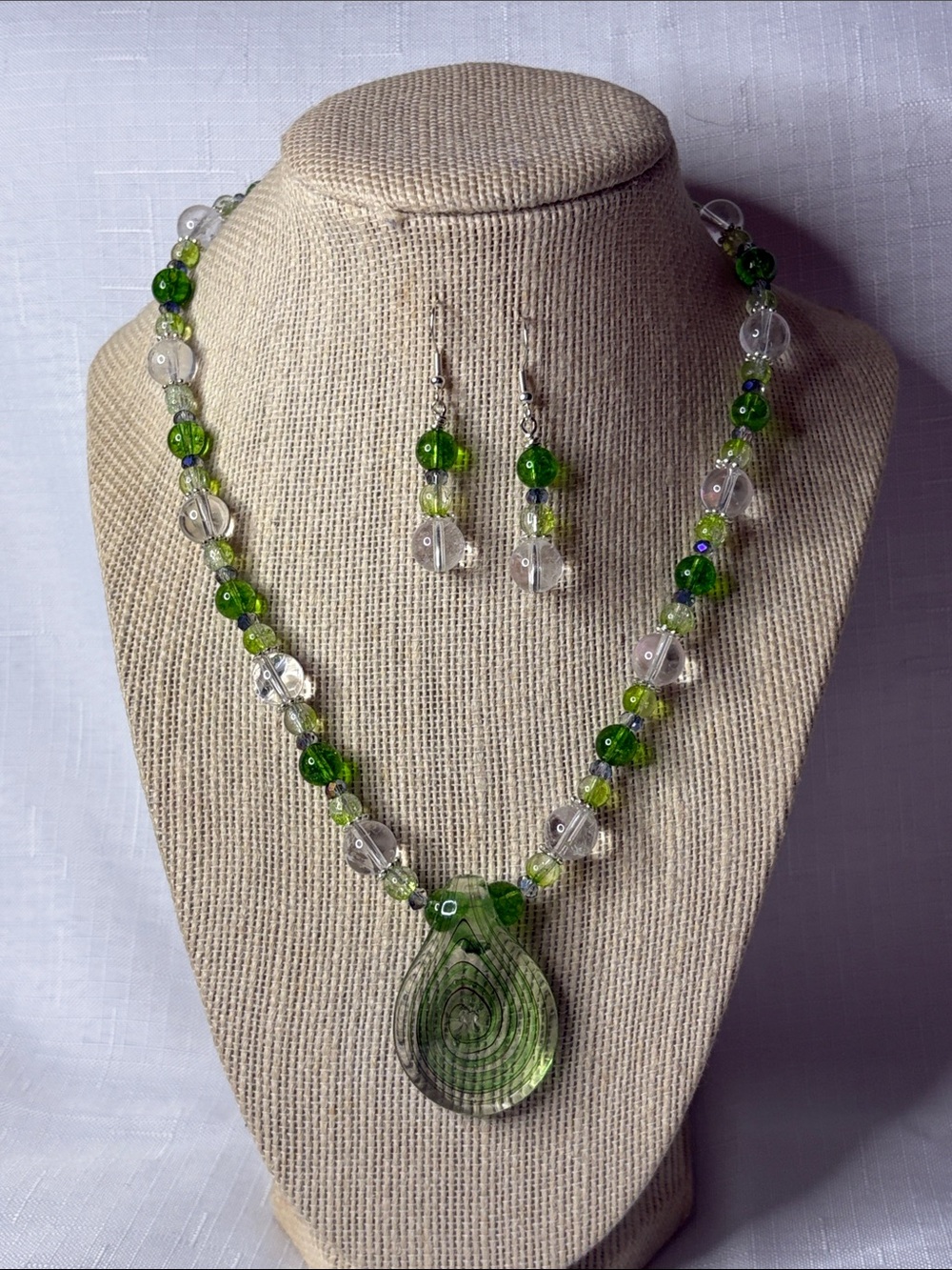 Handcrafted “Envious in Green” Necklace